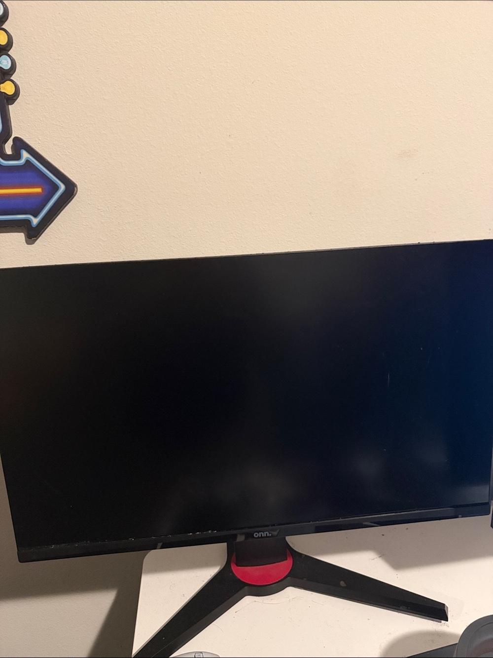 ONN 24" Black Gaming Monitor with Red Accent